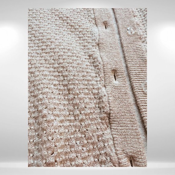 Cat & Jack Oatmeal and Gold Glitter Button Up Cardigan - Clear Buttons - Picture 3 of 5